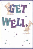 Radiating the warmth and positivity found throughout Walworth, this get well card artfully depicts a cuddly teddy bear and a sprightly puppy collaborating to balance the vibrant, oversized 'Get Well' lettering. The bold hues-teals, indigos, and purples-pop against the creamy backdrop, much like a fresh arrangement brightening a room along East Street Market. Scattered across the artwork, whimsical stars glisten in blue and lavender, infusing the design with whimsy and gentle optimism. The hand-drawn fur on each character looks touchably soft, evoking a sense of comfort and calm that's perfectly suited for supporting someone's recovery. This card is both playful and deeply sincere, mirroring the thoughtful customer care found at Flowers Walworth, and its harmonious composition delivers a heartfelt message, ideal for offering genuine comfort to a neighbour, friend, or loved one in need.